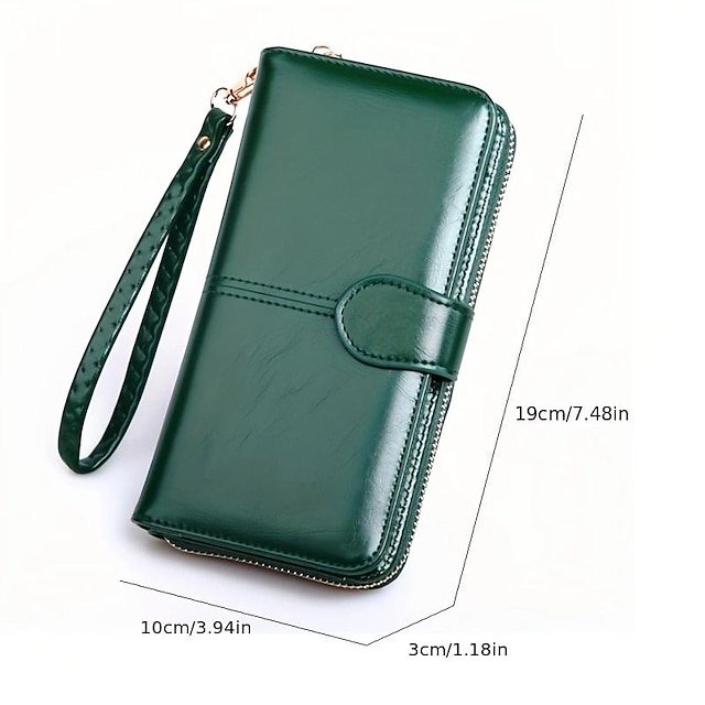 Women’s RFID Blocking Faux Leather Wallet with Zipper - Image 3