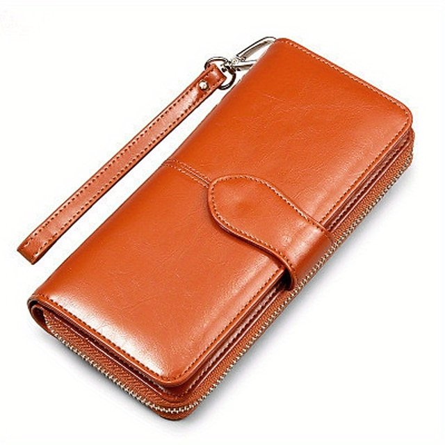 Women’s RFID Blocking Faux Leather Wallet with Zipper - Image 5