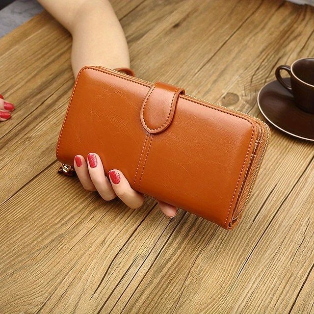 Women’s RFID Blocking Faux Leather Wallet with Zipper - Image 7