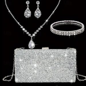 Alternative view of Women’s Rhinestone Polyester Clutch Set