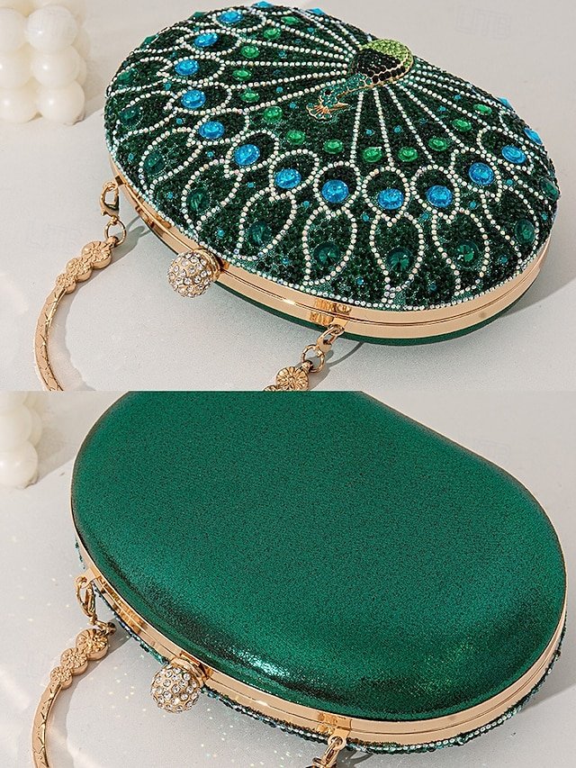 Women’s Rhinestone Peacock Clutch Bag - Image 4