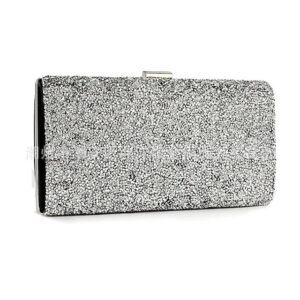 Women’s Silver Glitter Evening Clutch Bag