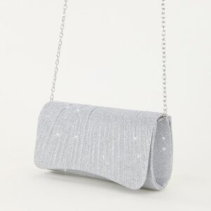 Women’s Silver Glitter Evening Clutch Purse