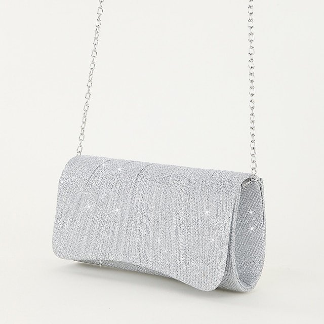 Women’s Silver Glitter Evening Clutch Purse