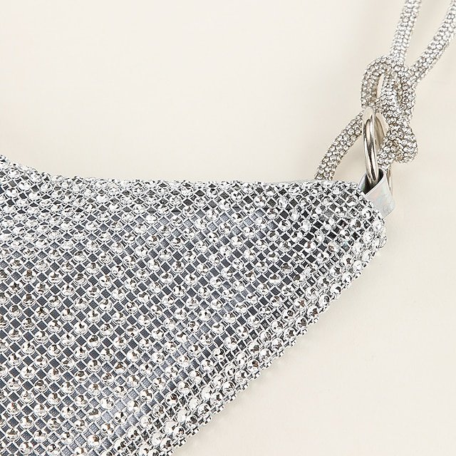 Women’s Silver Rhinestone Shoulder Bag - Image 3