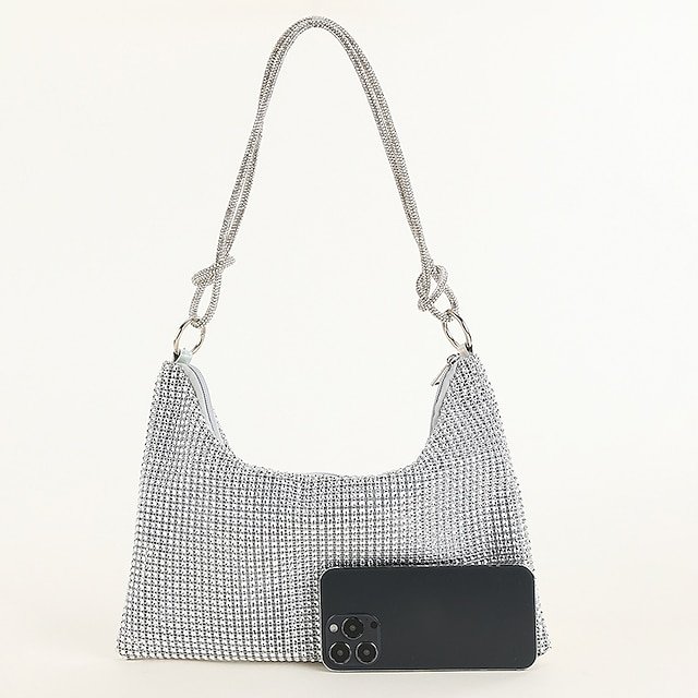 Women’s Silver Rhinestone Shoulder Bag - Image 4