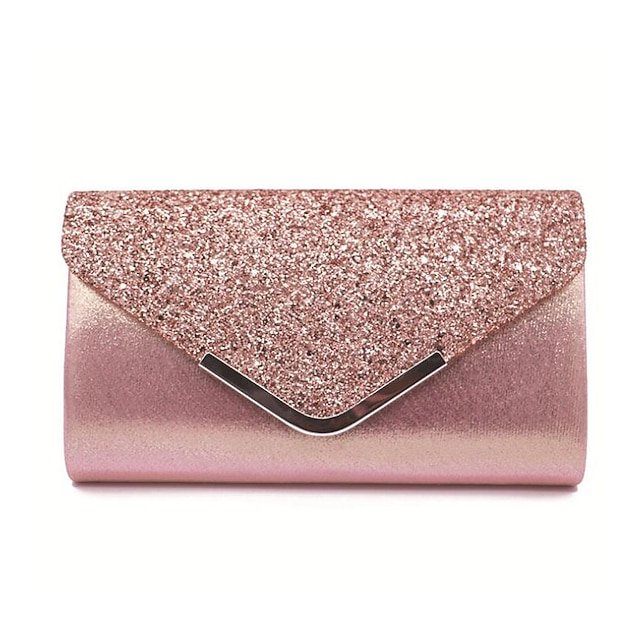 Women’s Silver Glitter Clutch Purse with Chain Strap - Image 2