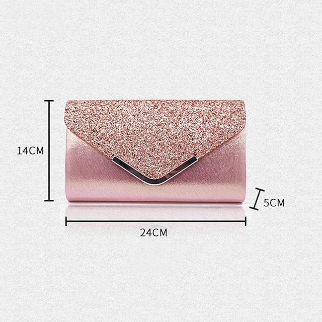 Women’s Silver Glitter Clutch Purse with Chain Strap - Image 7