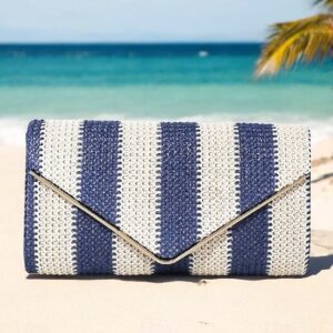 Women’s Striped Woven Envelope Clutch