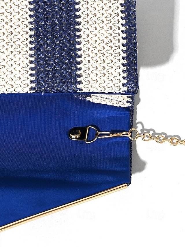 Women’s Striped Woven Envelope Clutch - Image 7