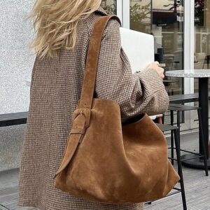 Women’s Suede Shoulder Tote Bag