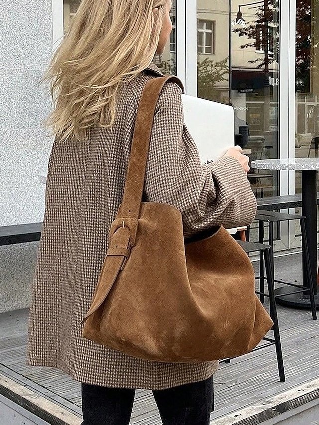 Women’s Suede Shoulder Tote Bag