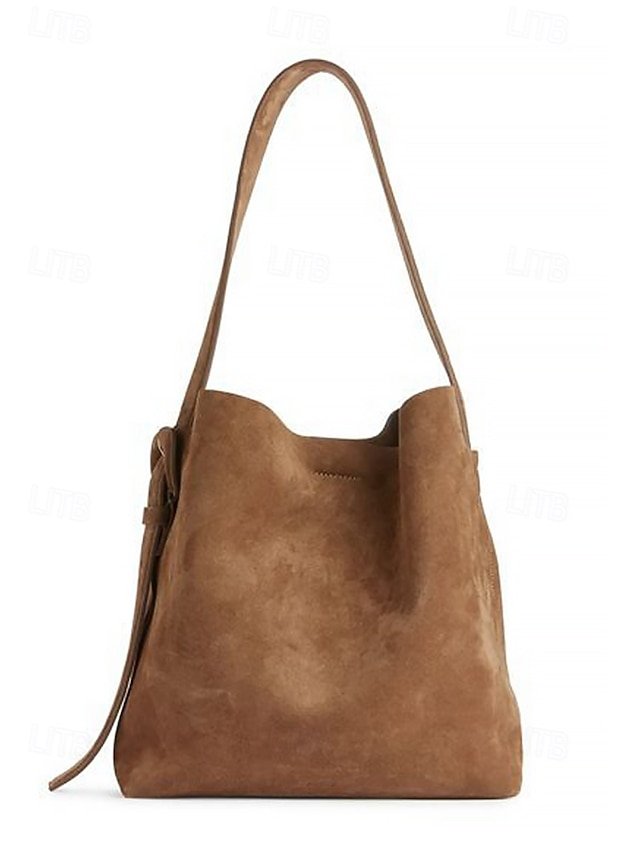Women’s Suede Shoulder Tote Bag - Image 6