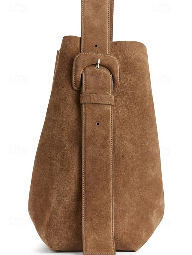 Women’s Suede Shoulder Tote Bag - Image 7