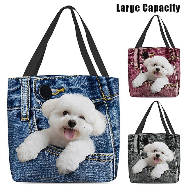 Women’s Dog Polyester Shoulder Bag