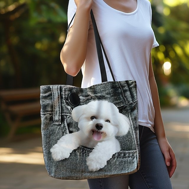 Women’s Dog Polyester Shoulder Bag - Image 4