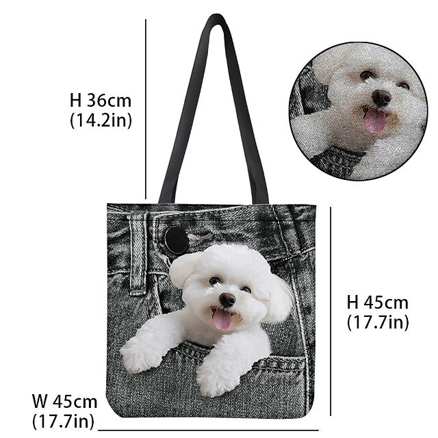 Women’s Dog Polyester Shoulder Bag - Image 7
