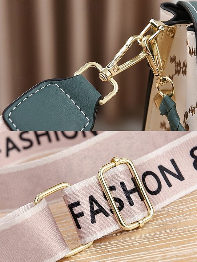 Women’s Trendy Plaid Mini Shoulder Bag with Bear Charm - Image 5