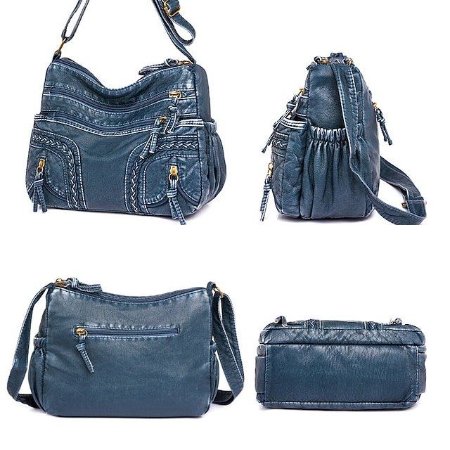 Women’s Vintage Brown Faux Leather Shoulder Bag - Image 6