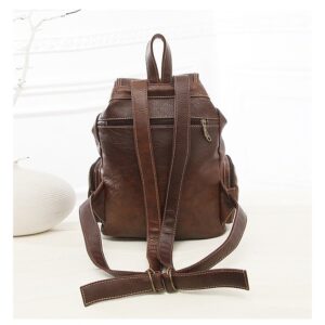 Alternative view of Women’s Vintage Faux Leather Backpack with Multiple Pockets