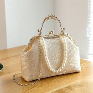 Alternative view of Women’s Vintage Pearl Handle Lace Clutch