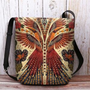 Women’s Vintage Phoenix Print Crossbody Bag