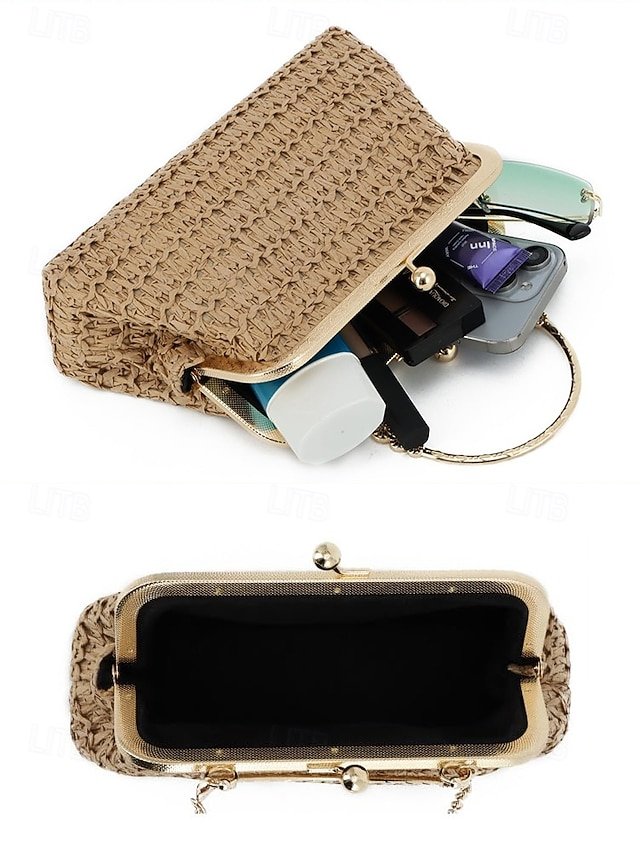 Women’s Vintage Woven Straw Handbag - Image 8