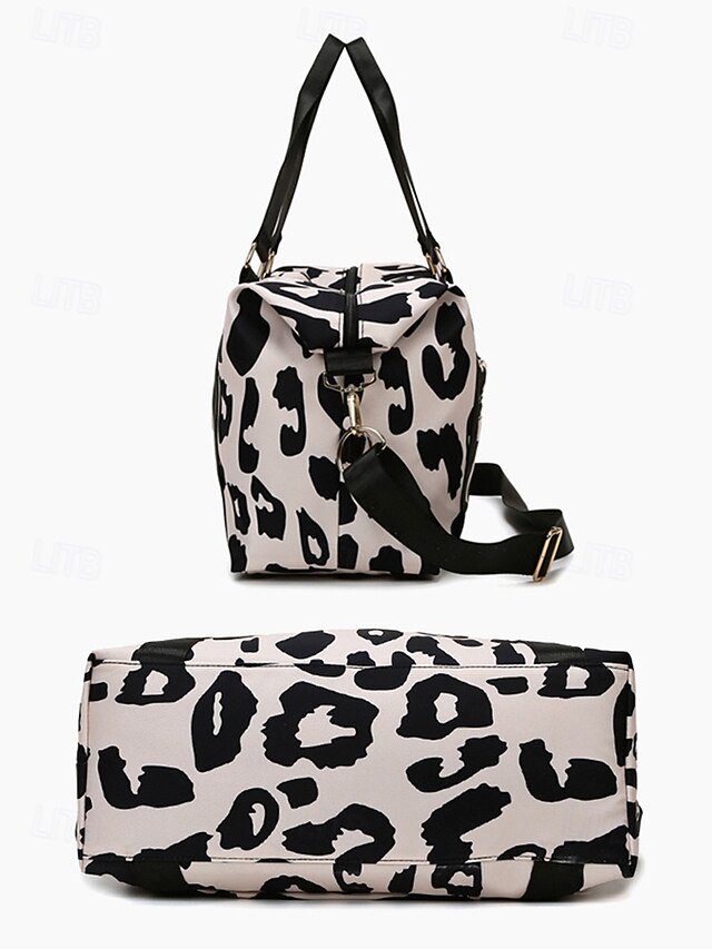 Women’s Waterproof Leopard Print Travel Duffel Bag - Image 5