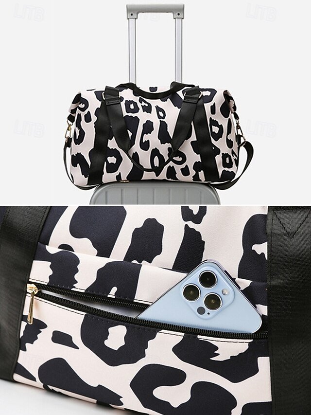 Women’s Waterproof Leopard Print Travel Duffel Bag - Image 6
