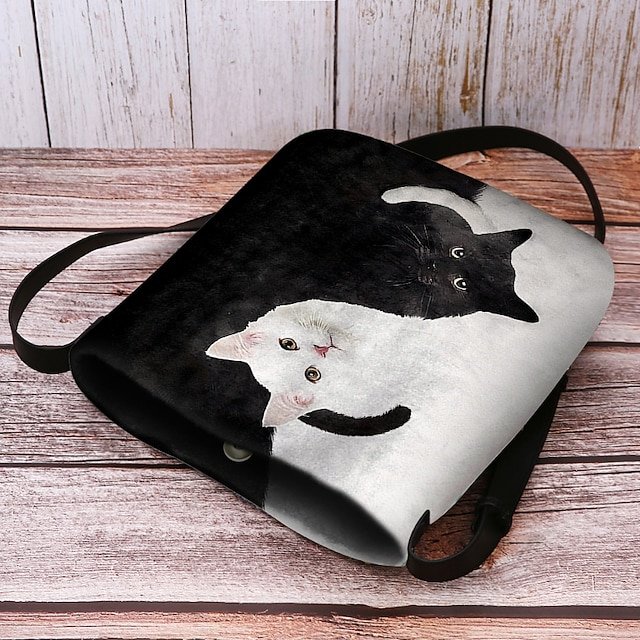 Yin Yang Cat Design Crossbody Bag - Image 7