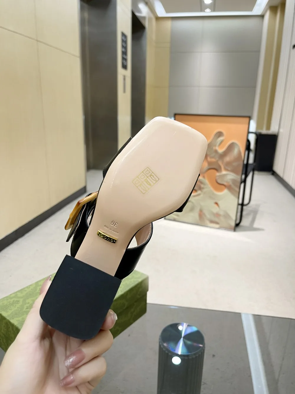 Gucci Women’s Sandal With Bamboo Buckle Beige - Image 3