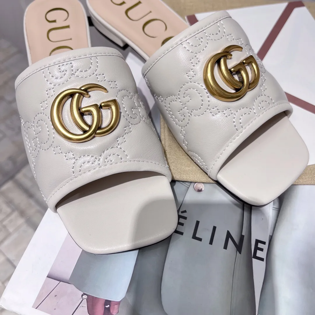 Gucci Women’s Slide Sandal With Double G White - Image 5