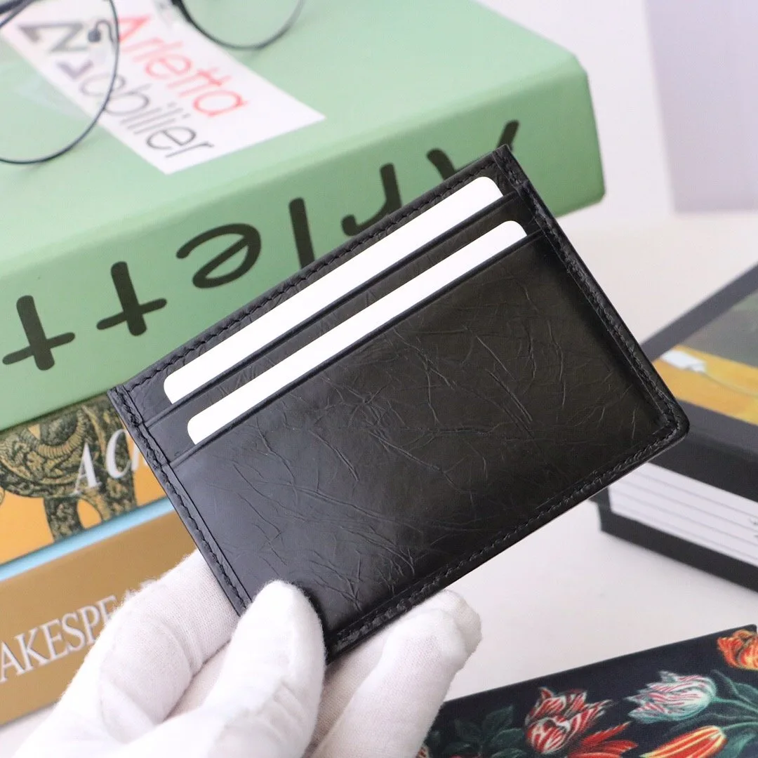 Gucci Card Case with Gold Interlocking G Plain Black / - Image 6