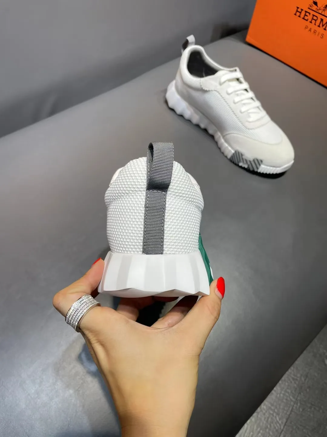 Hermes Bouncing Sneakers White - Image 5