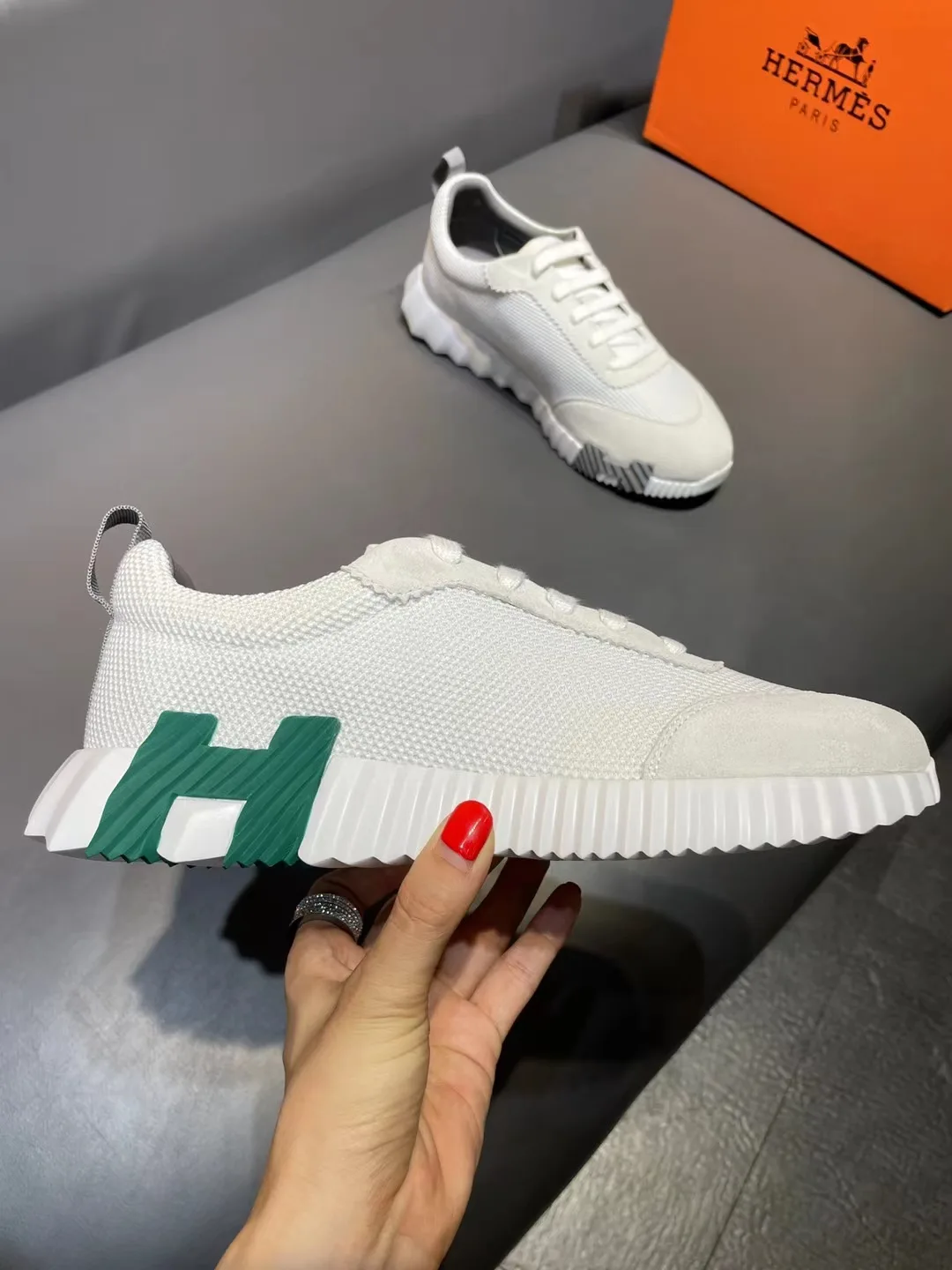 Hermes Bouncing Sneakers White - Image 4