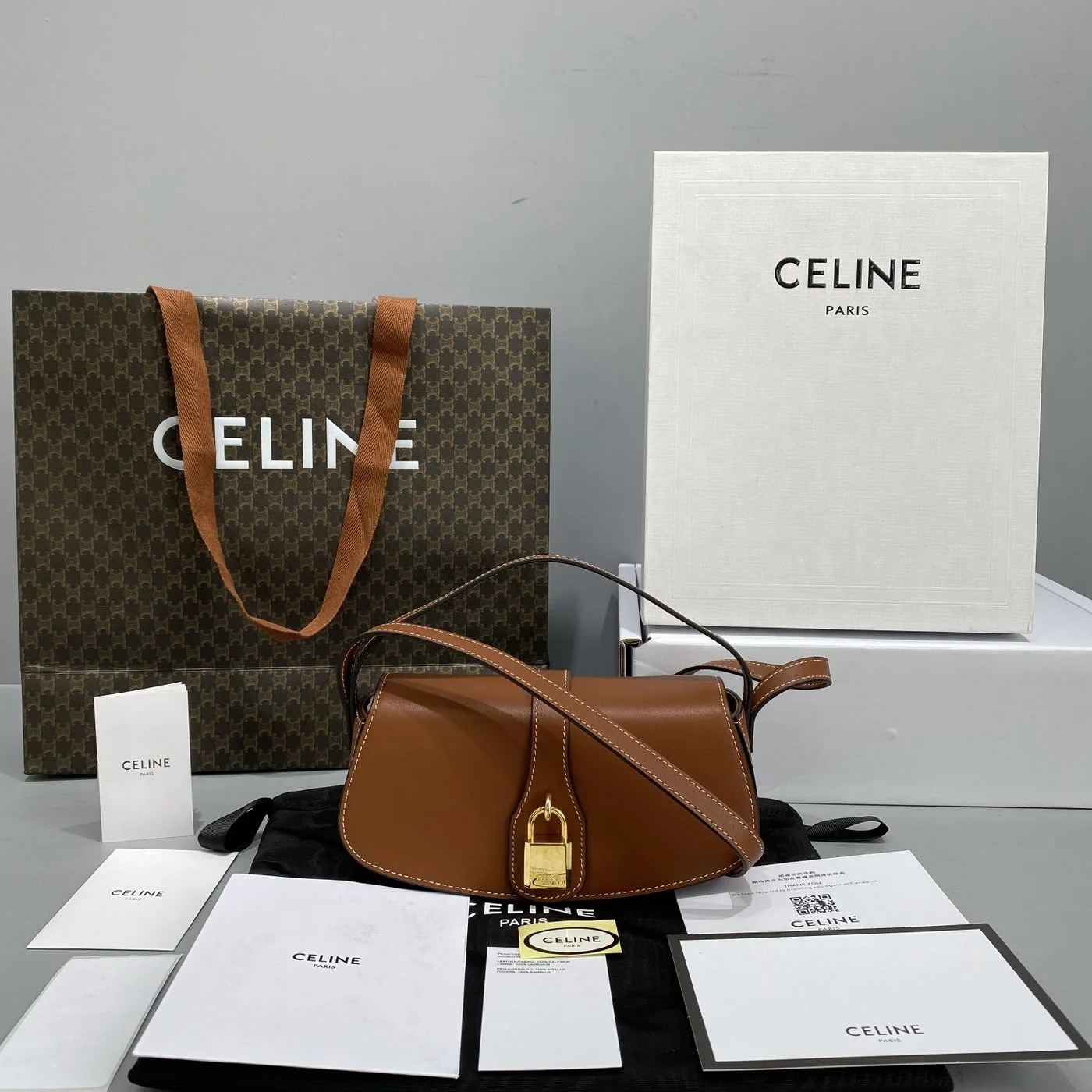 Celine Clutch On Strap Brown / - Image 3