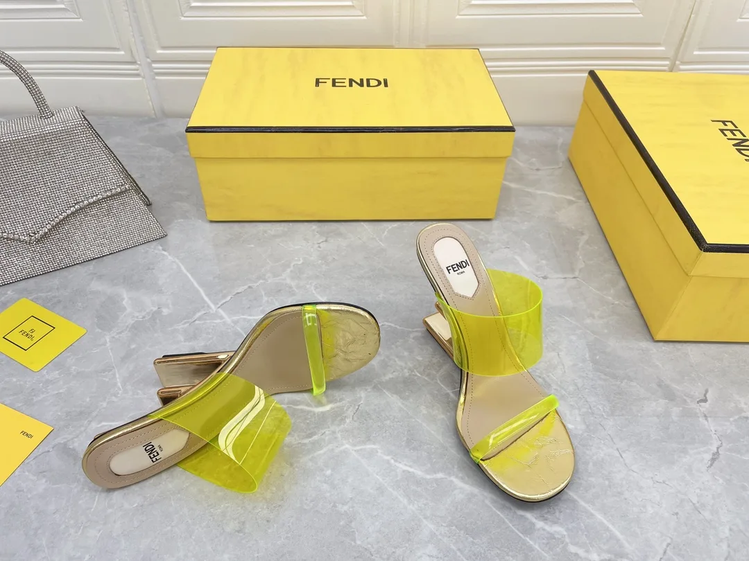 Alternative view of Fendi First Yellow Transparent High-Heeled Sandals