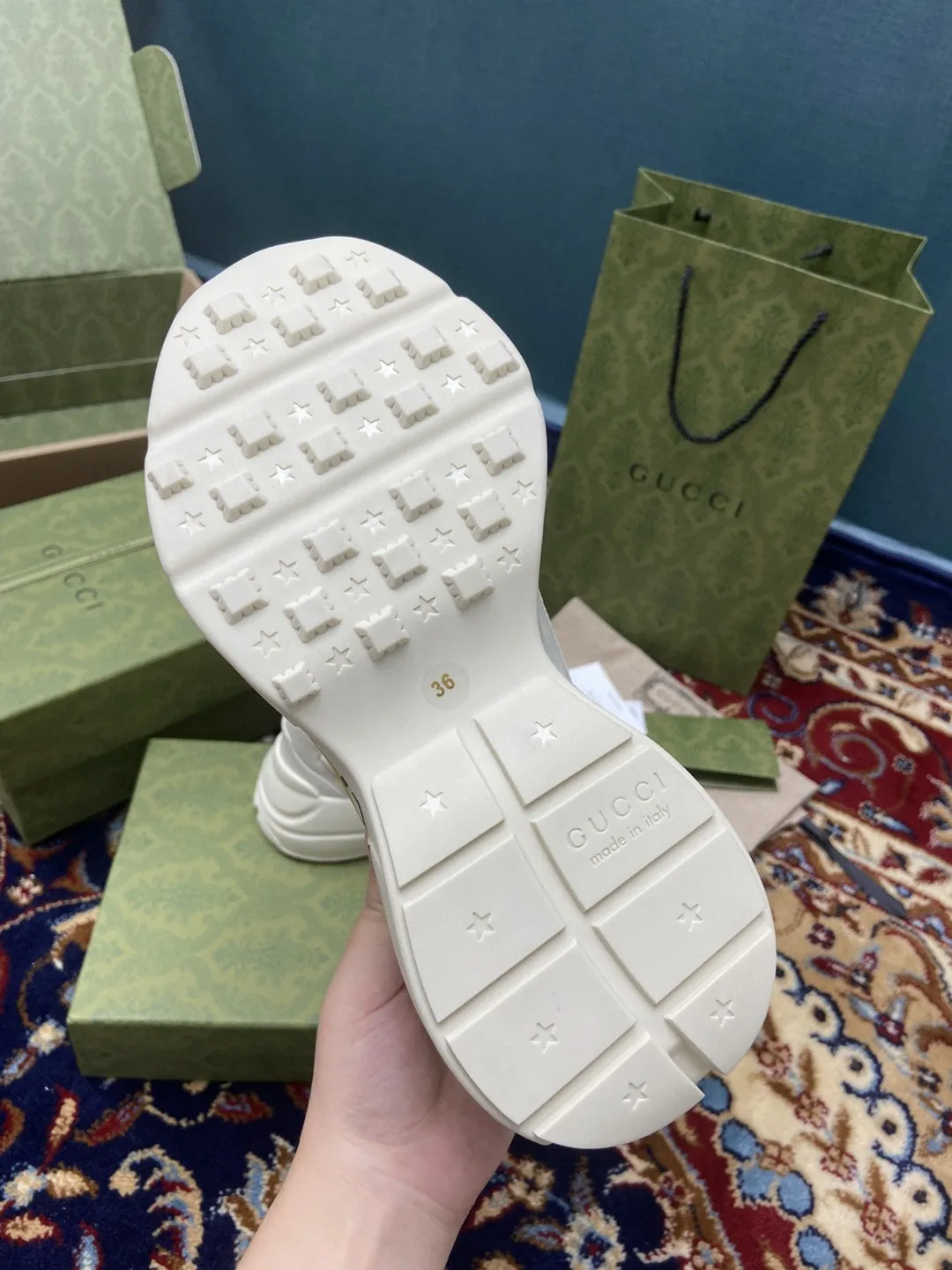 Gucci Rhyton Sneakers With Bananya White Ivory -2SH00-9522a - Image 4