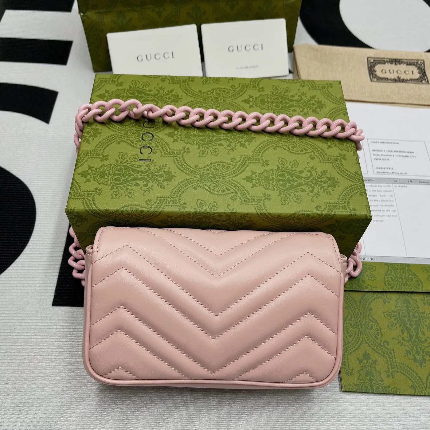 Alternative view of Gucci Marmont Super Mini Bag Pink