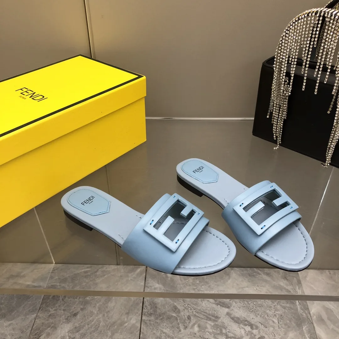 Alternative view of Fendi Light Blue Slides 8R8136AE7TF18TF