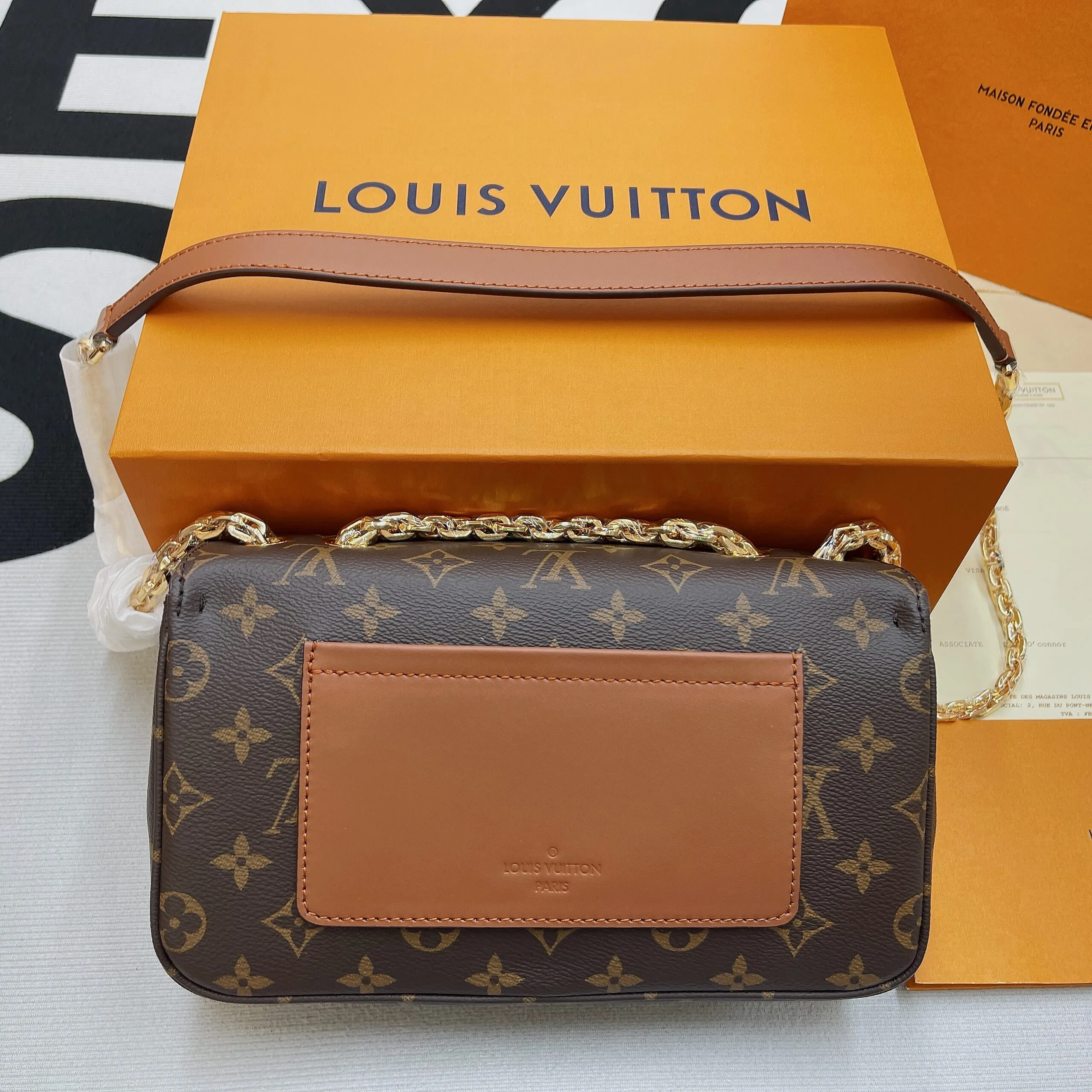 Louis Vuitton Marceau Crossbody Bag / Monogram Caramel Brown Gold Hardware - Image 4