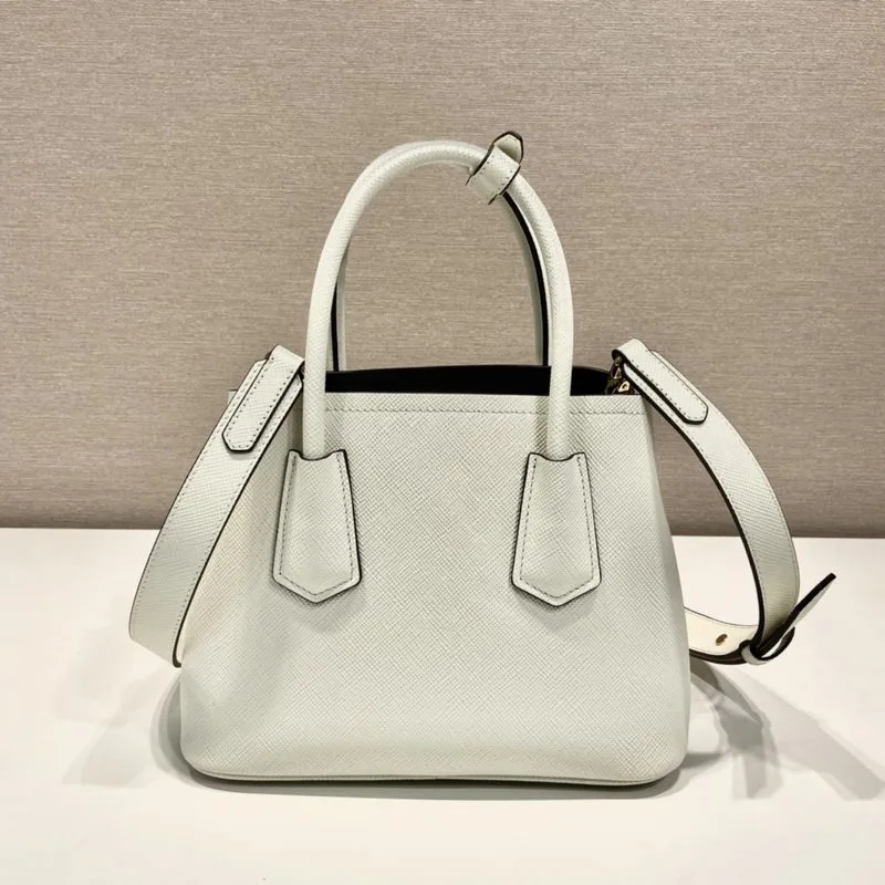 Prada Double Saffiano Mini Bag White - Image 3