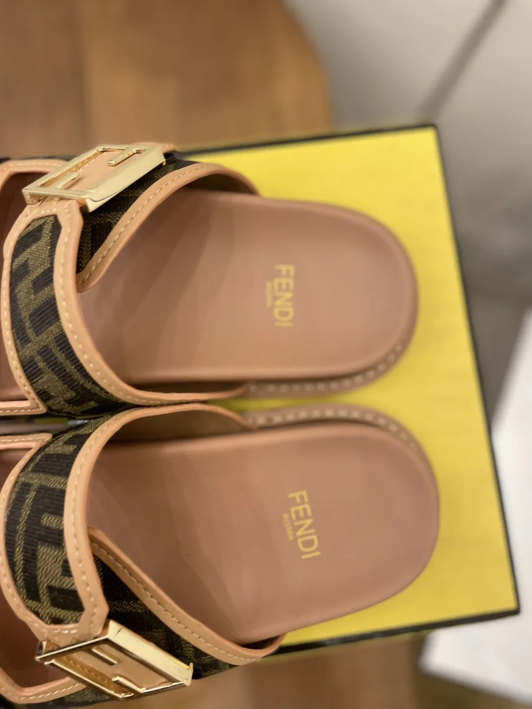 Fendi Feel Slides Dark Pink - Image 7
