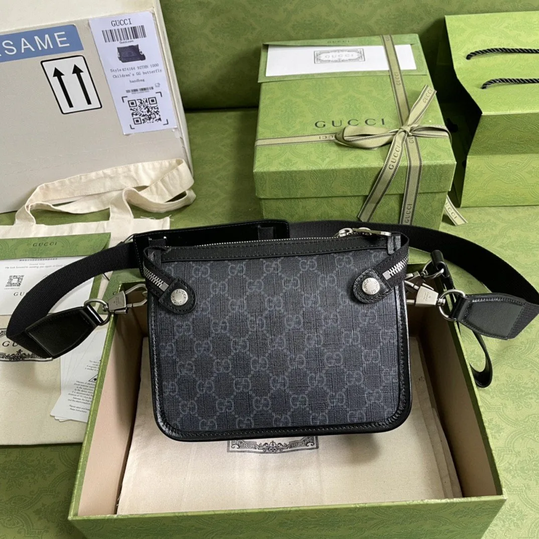 Gucci Messenger Bag With Interlocking G Black Supreme Canvas / - Image 3