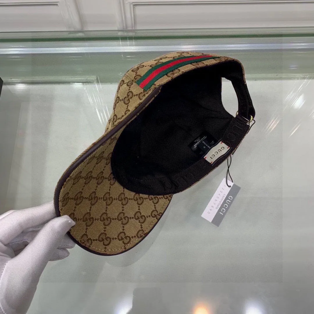 Gucci Original GG Canvas Baseball Hat With Web Beige/Ebony GG - Image 3