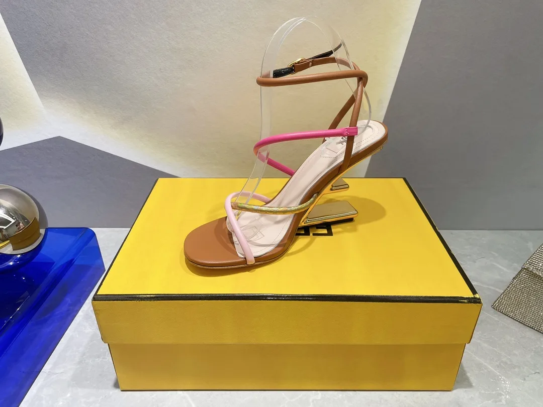 Fendi First Pink Nappa High-Heeled Sandals 8X8274AHIUF1GZU - Image 5