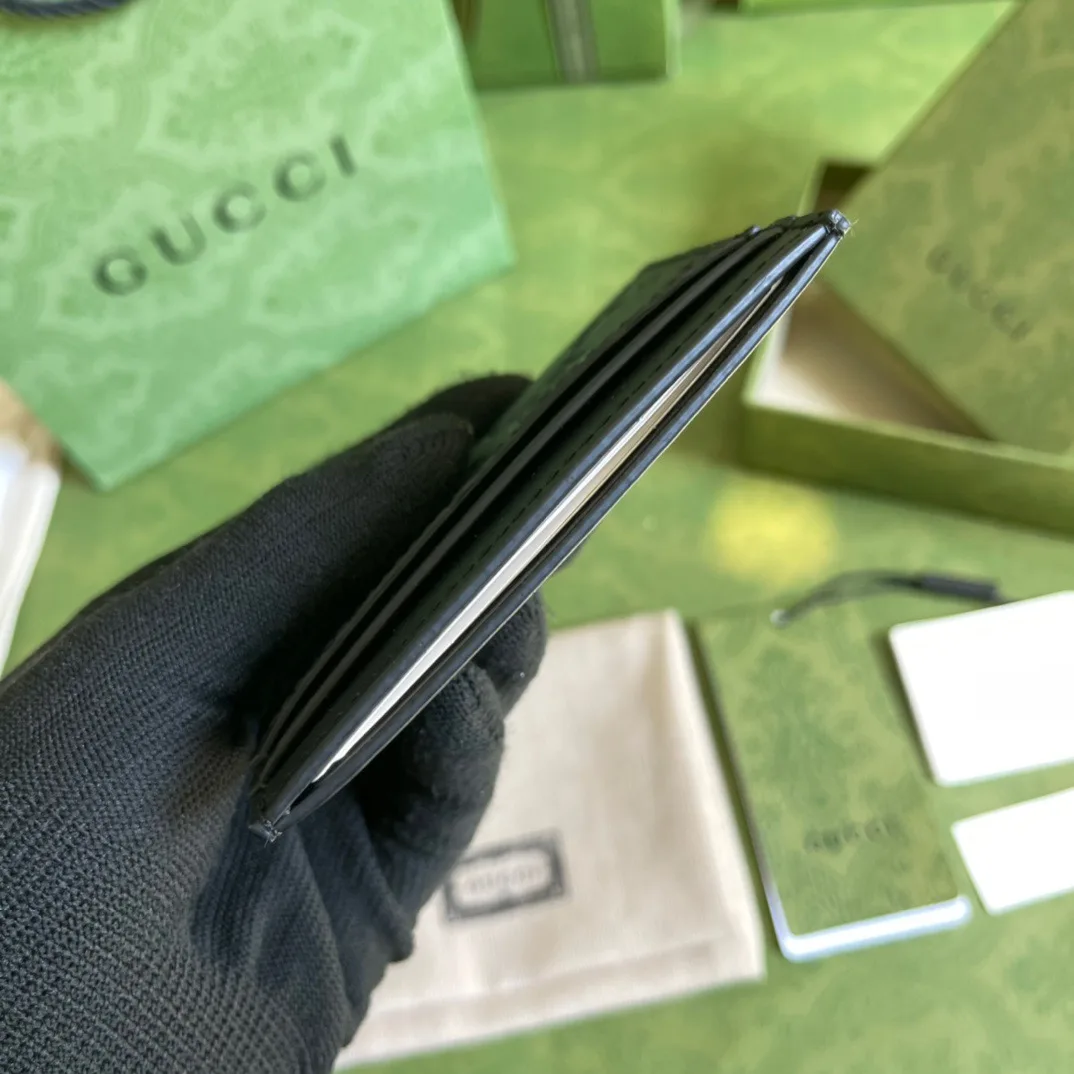 Gucci Card Case Black Metal Hardware / GG - Image 3