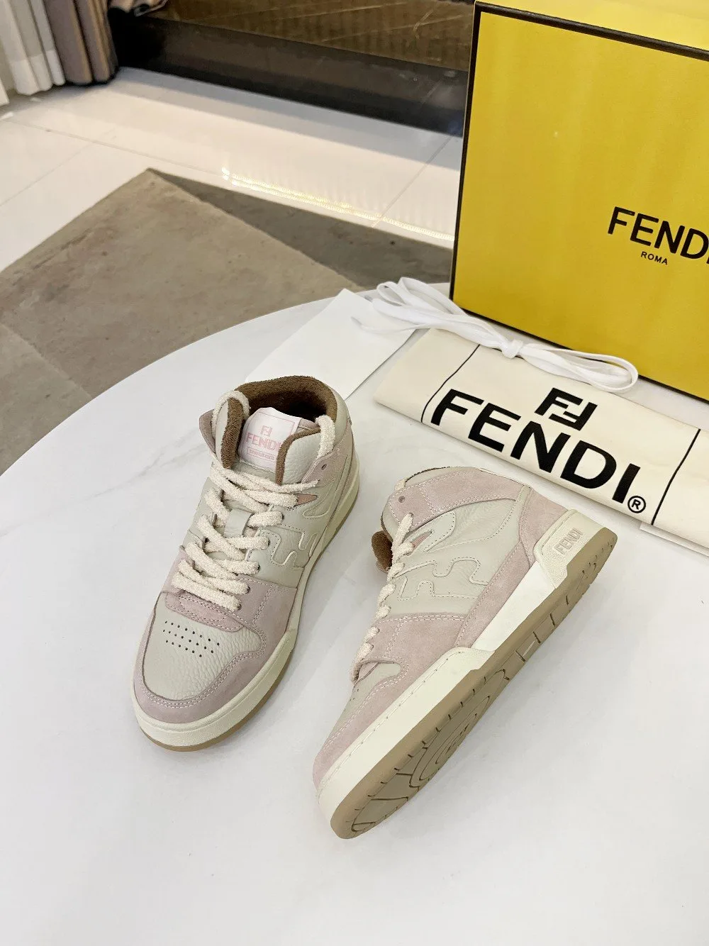 Fendi Low Tops In Pink - Image 3
