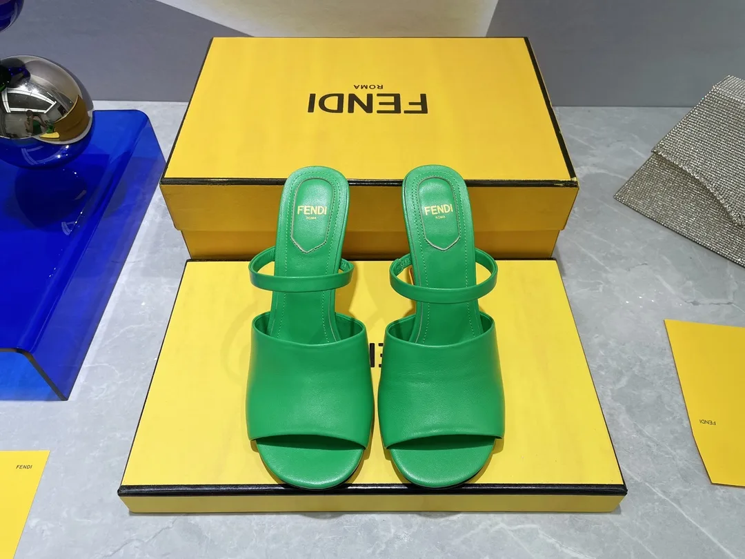 Fendi First Green High-Heeled Sandals