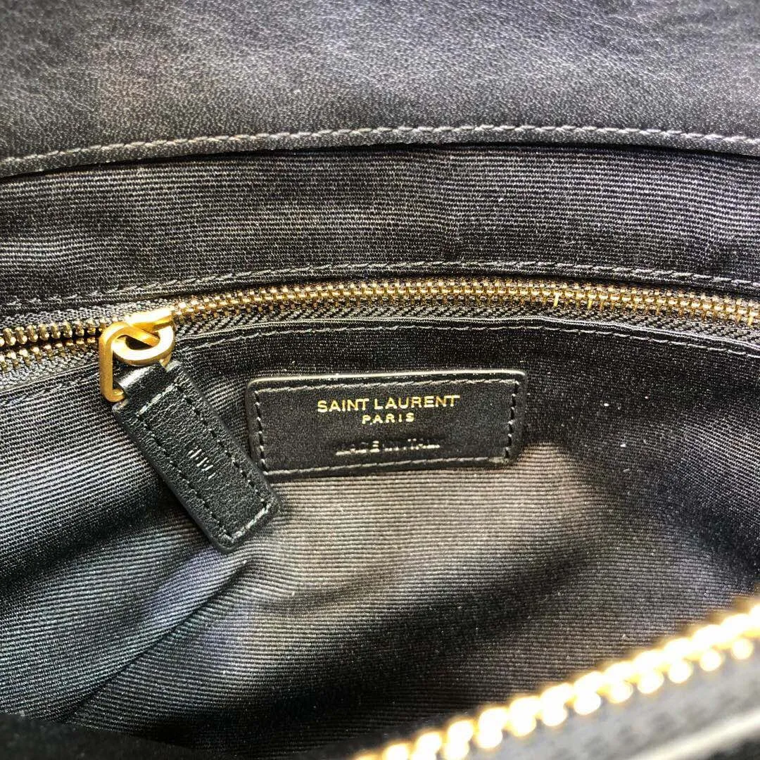 Saint Laurent Loulou Small Chain Bag In Y Black With Gold Hardware / YSL - Image 6